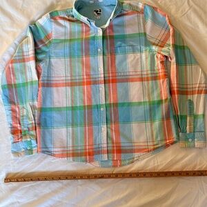 Vintage Rockies Vibrant Plaid Button Down Shirt Spring Easter Western